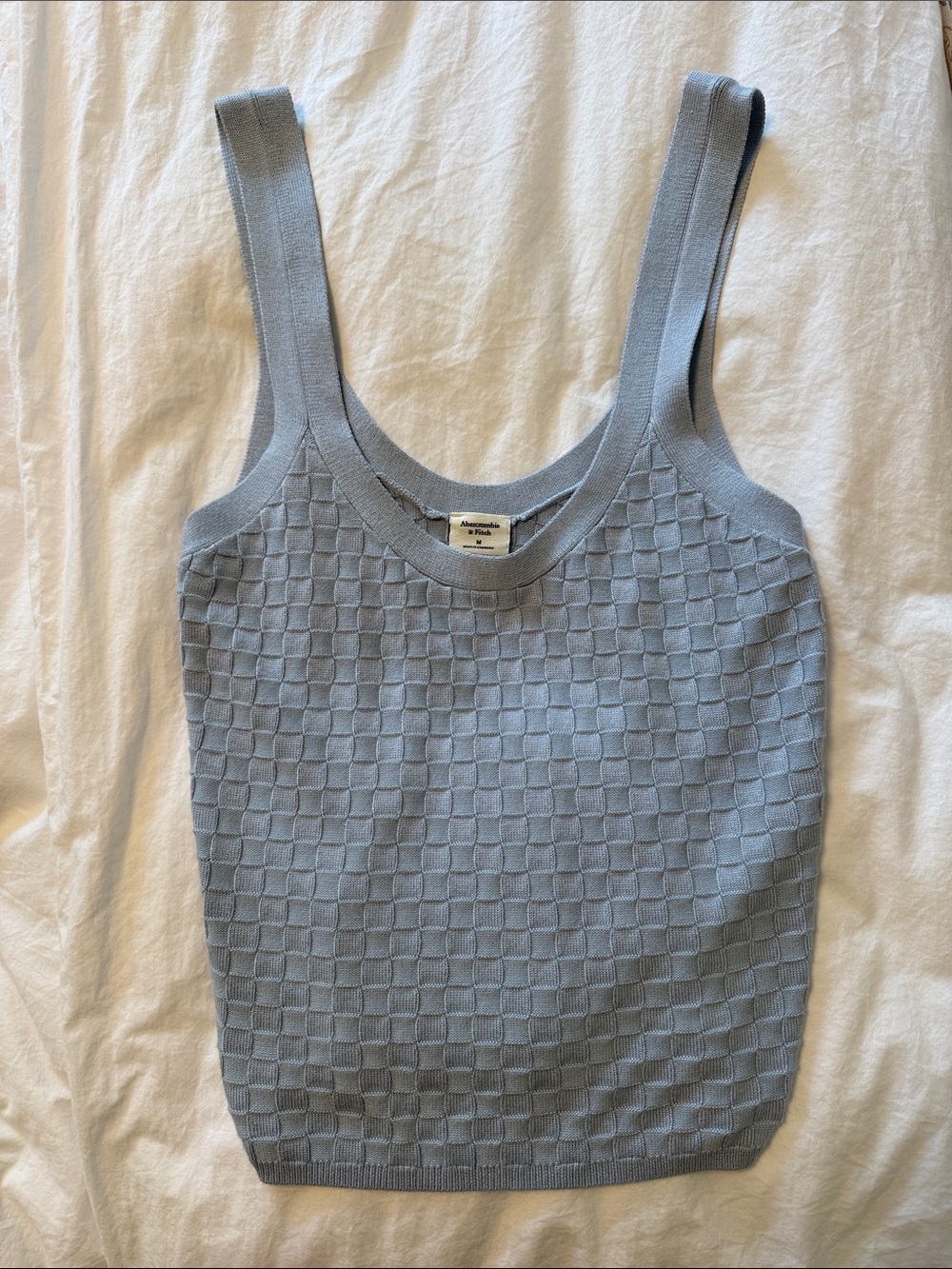 Abercrombie & Fitch Sky Blue Textured Knit Tank